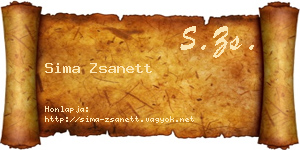Sima Zsanett névjegykártya